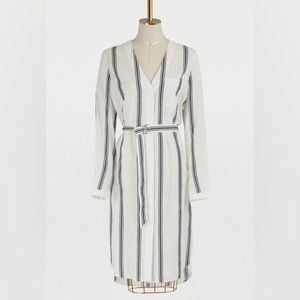 Rag & Bone Alyse Ivory & Navy Striped Linen Shirt Dress – Size XS